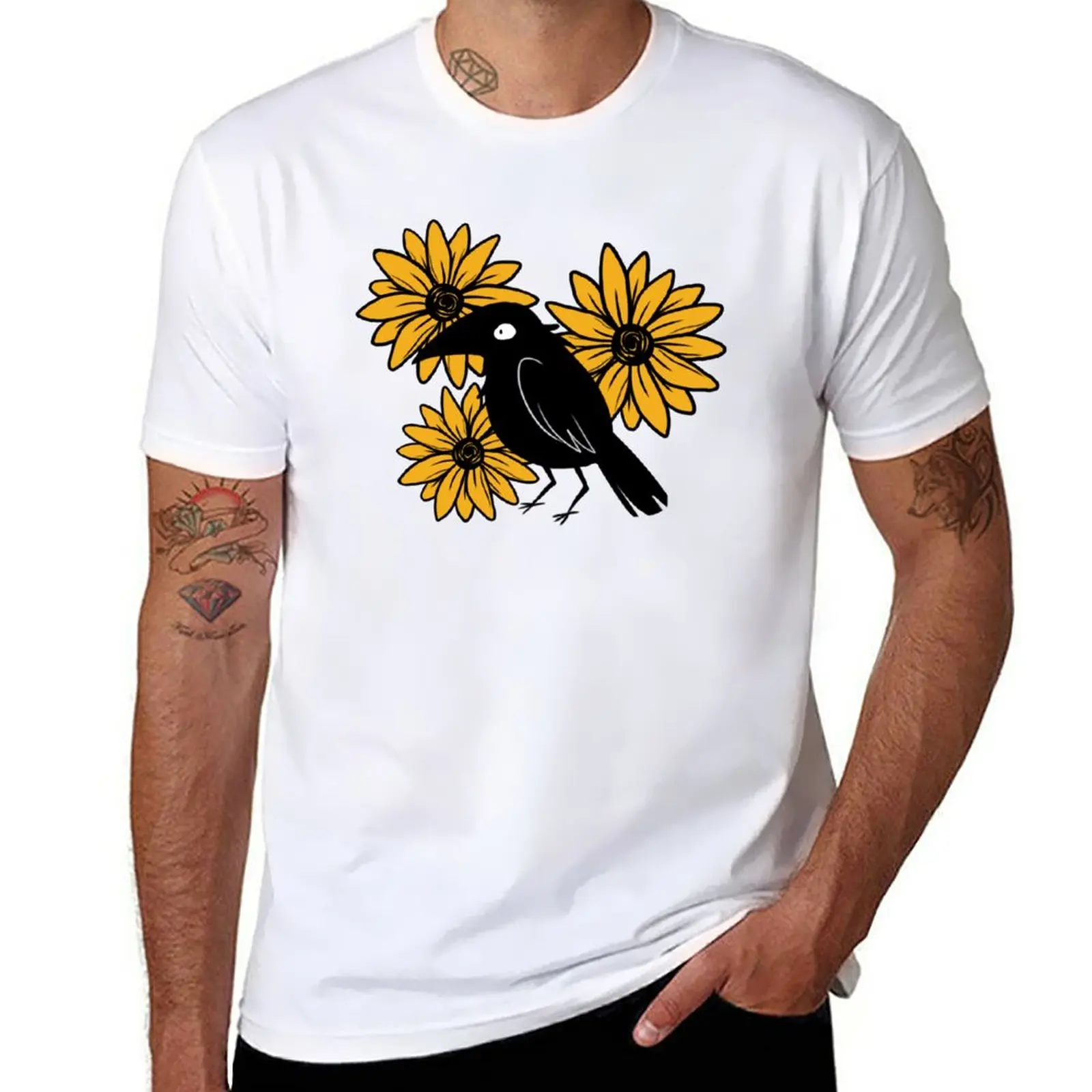 New Crow and Sun Flowers T-Shirt funny t shirt custom t shirts design your own plain t-shirt plain white t shirts men
New Crow and Sun Flowers T-Shirt funny t shirt custom t shirts design your own plain t-shirt plain white t shirts men