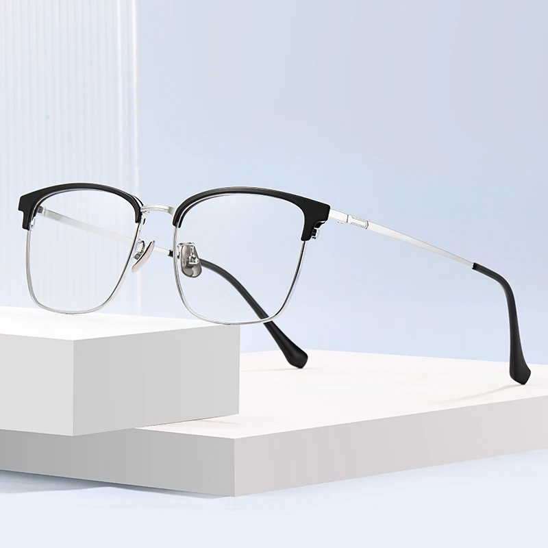 

Gmei Optical Classical Men Square Full Rim Glasses Frame Women Alloy TR90 Fashion Eyewear Spectacles Frames 82008