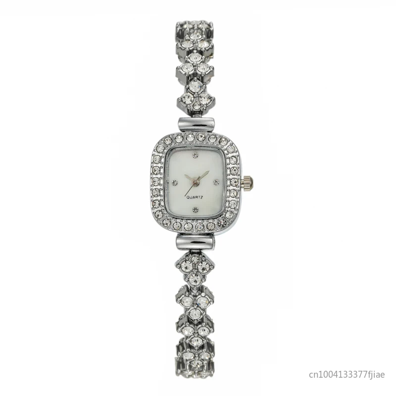 

Luxury Full Diamond Square Small Dial Steel Band Ladies Watch elegant women dress Bracelet Watch Clock Relogio Feminino