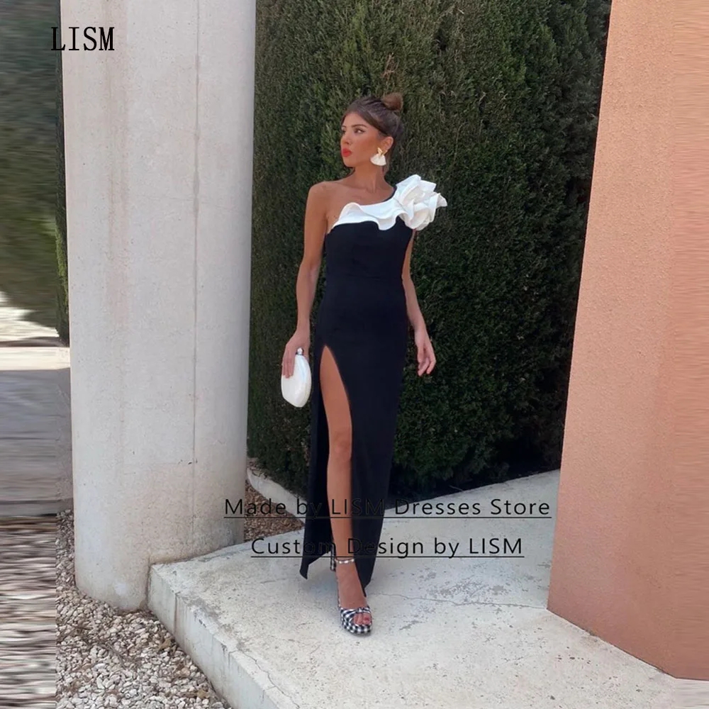 LISM Black And White High Side Slit One Shoulder Ruffles Simple Elegant Robe De Soirée 2023 Sheath Floor Length Charming Lady
LISM Black And White High Side Slit One Shoulder Ruffles Simple Elegant Robe De Soirée 2023 Sheath Floor Length Charming Lady