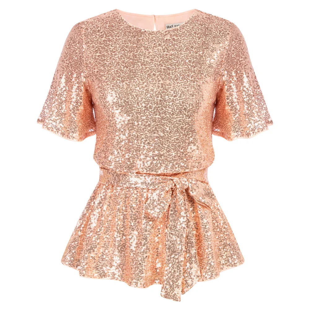 GK Women Sparkling Shiny T-Shirts Sequined Tops Short Sleeve Elastic Waist Blouse Fashion Lady Cocktail Party Top Tee Shirts
GK Women Sparkling Shiny T-Shirts Sequined Tops Short Sleeve Elastic Waist Blouse Fashion Lady Cocktail Party Top Tee Shirts