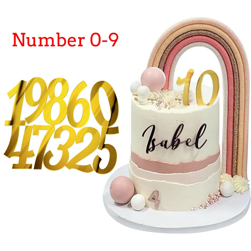 10Pcs Number Cake Toppers Acrylic 0-9 Golden Cake Decorations Topper for Birthday Wedding Anniversary Cake Decor Baking
10Pcs Number Cake Toppers Acrylic 0-9 Golden Cake Decorations Topper for Birthday Wedding Anniversary Cake Decor Baking