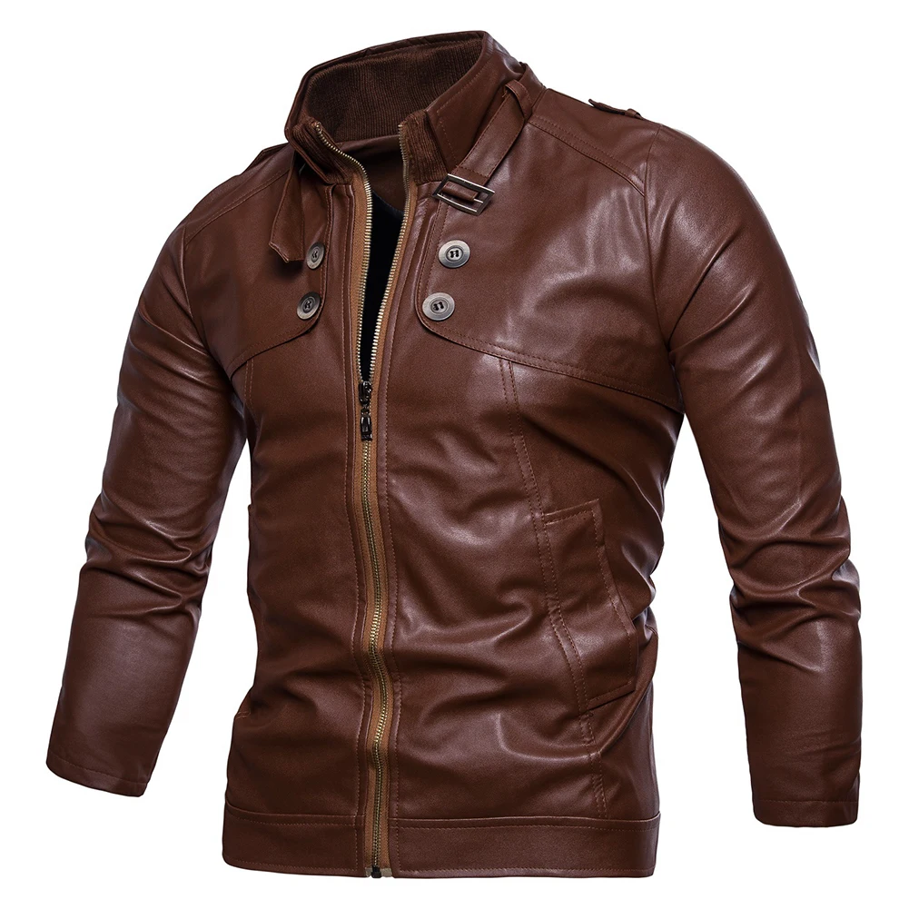 Mens Autumn Winter Retro Long Sleeve Leather Windbreak Jacket Motorcycle Stand Collar Biker Coat Zip Up Outwear Tops Men Jackets
Mens Autumn Winter Retro Long Sleeve Leather Windbreak Jacket Motorcycle Stand Collar Biker Coat Zip Up Outwear Tops Men Jackets