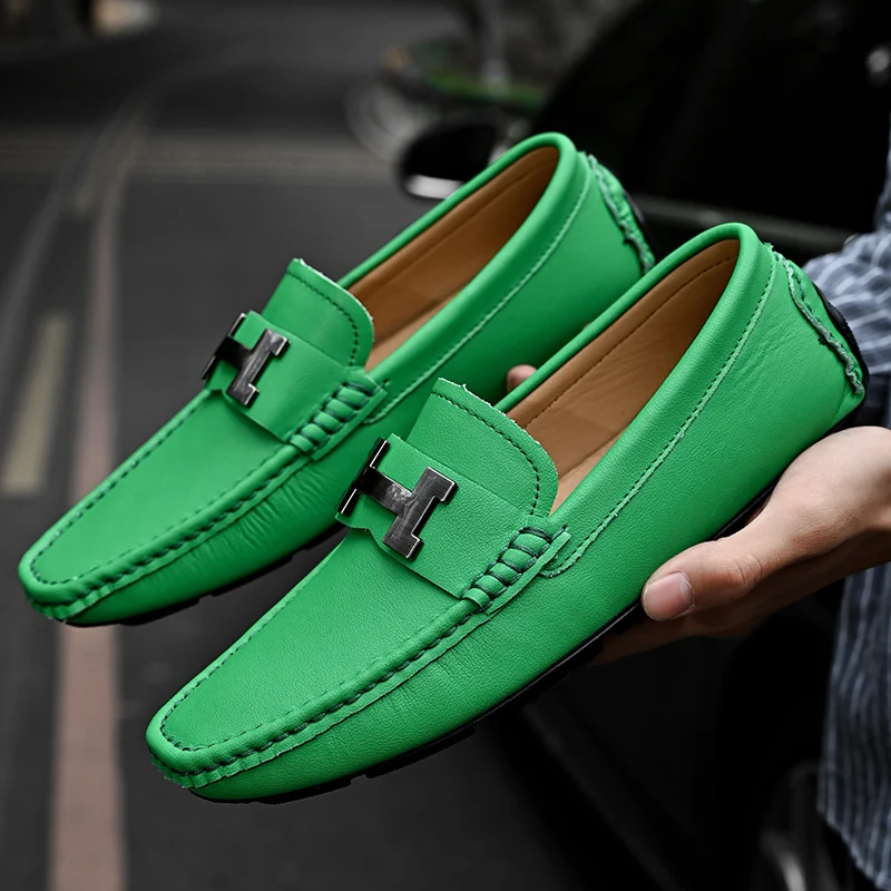 

2023 New Spring and Autumn Men's Shoes High Quality Leather Pure Hand Sewn Casual Shoes Comfortable Soft Sole Single Shoes