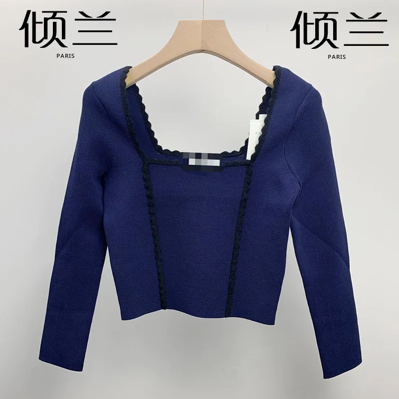 

PATADS French niche knitwear autumn and winter Ol commuting temperament slimming top female