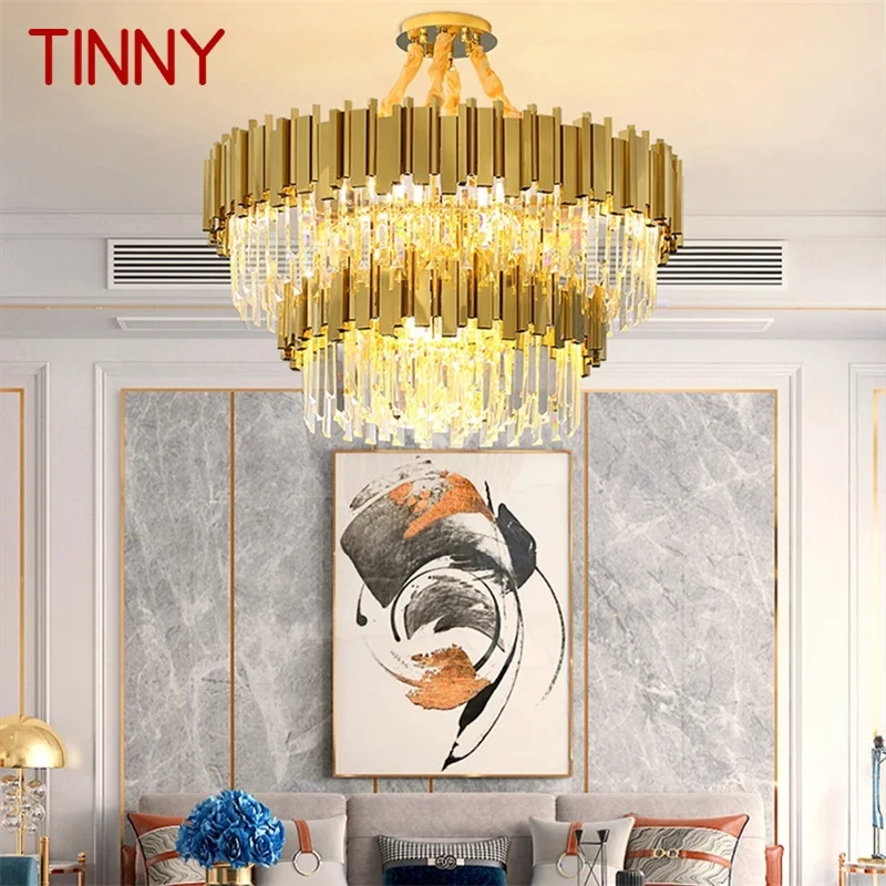 TINNY Gold Chandelier Crystal Pendant Lamp Postmodern LED Light Fixture for Home Living Dining Room
TINNY Gold Chandelier Crystal Pendant Lamp Postmodern LED Light Fixture for Home Living Dining Room