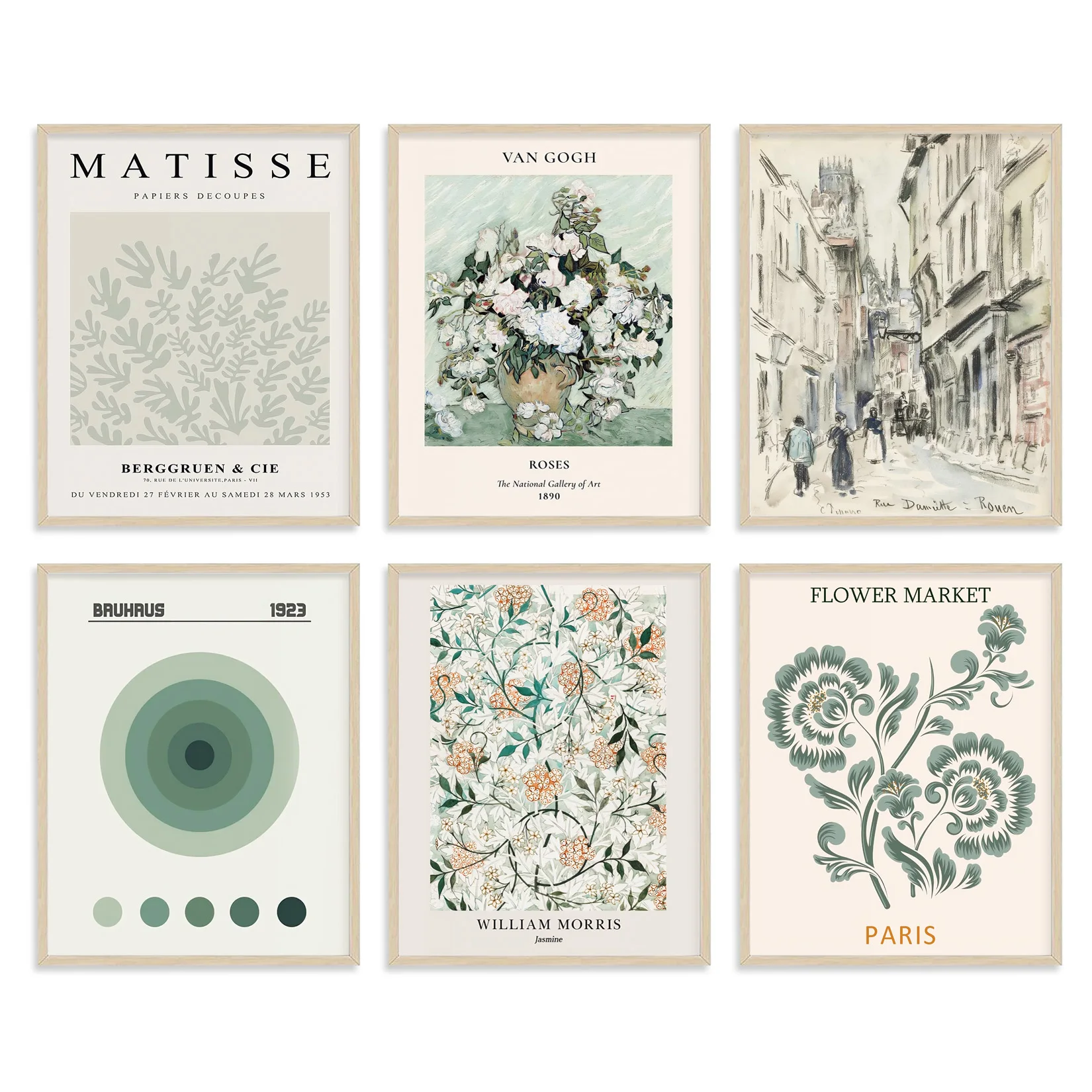 

Настенные художественные плакаты Matisse, печать на холсте, набор из 6 винтажных украшений без рамки, абстрактные настенные художественные принты для спальни, богемный Настенный декор