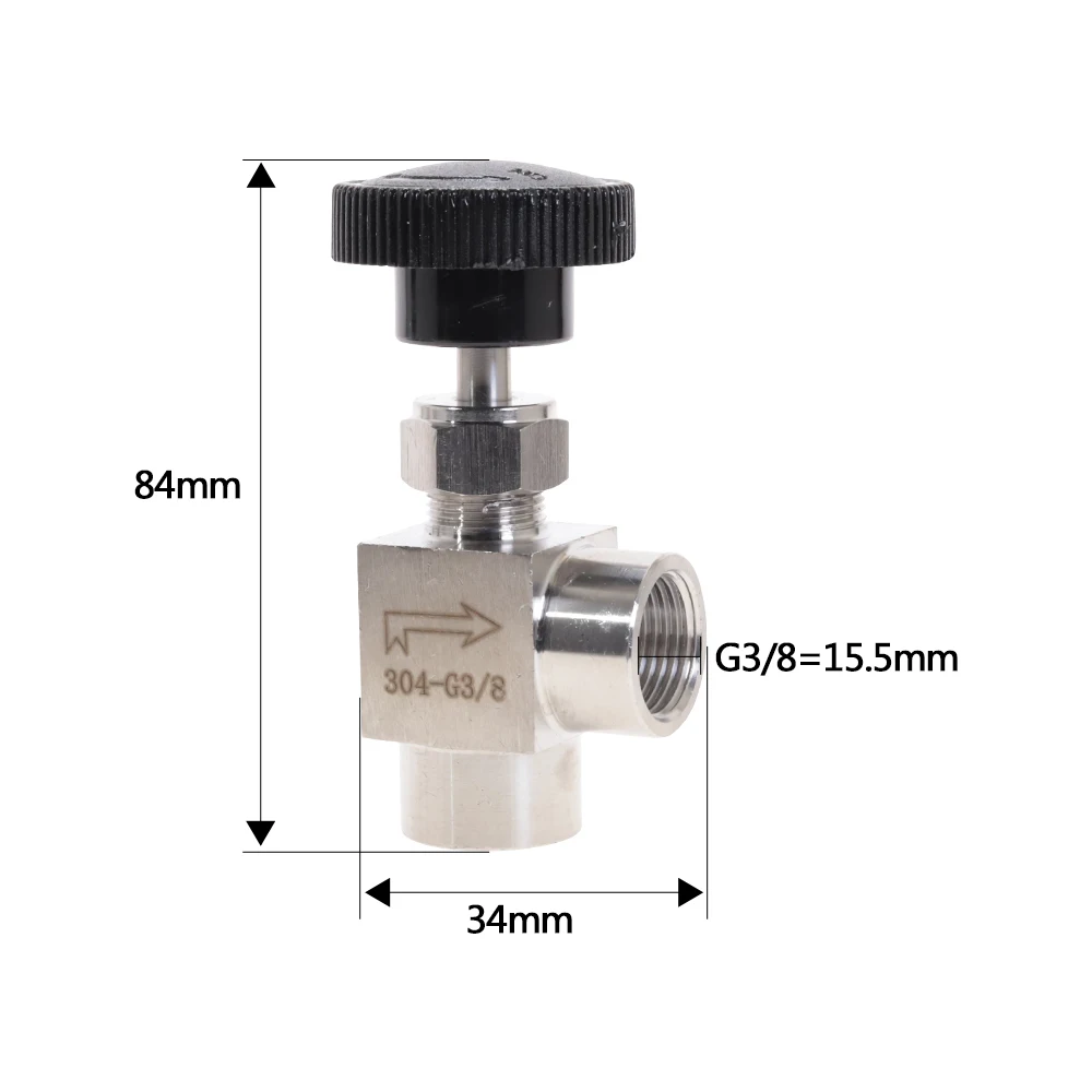 Stainless Steel Needle Valve Right Angle Thread BSP 1/8'' 1/4'' 1/2'' 3/8'' 915 PSI Adjustable Water Gas Oil Hard Pipe Control
Stainless Steel Needle Valve Right Angle Thread BSP 1/8'' 1/4'' 1/2'' 3/8'' 915 PSI Adjustable Water Gas Oil Hard Pipe Control