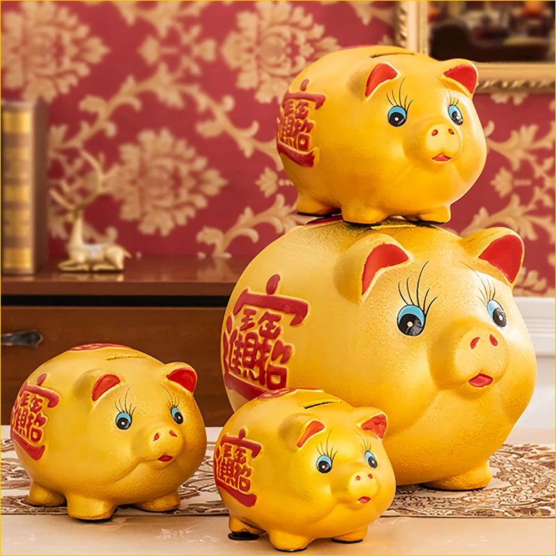 

Ceramic Coin Money Box Secret Ornament Wedding Hidden Safe Pig Piggy Bank Paper Money Living Room Tirelire Enfant Home Decor 50