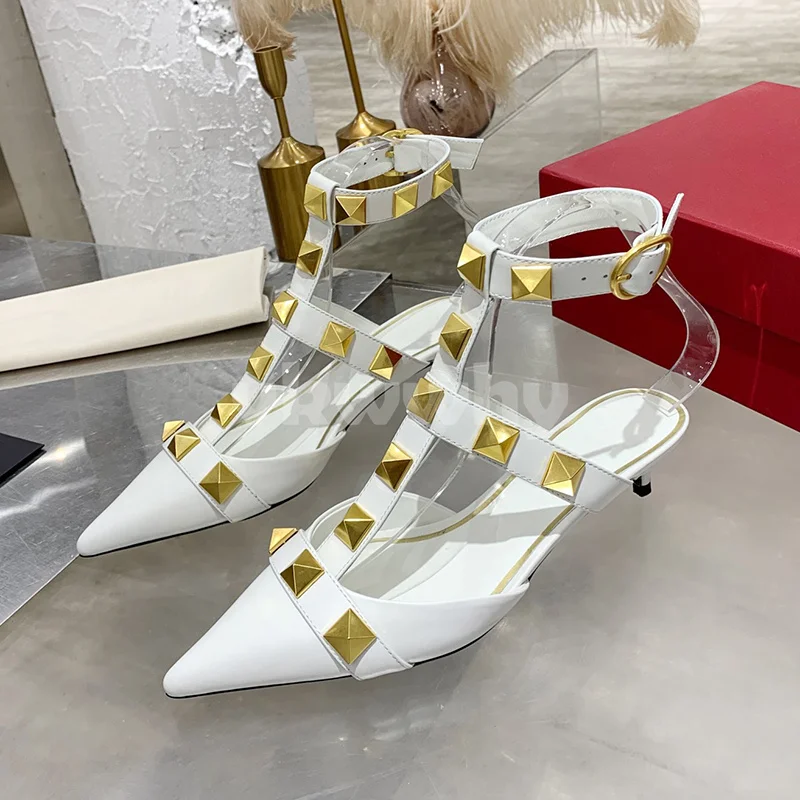 Female Sandals Summer New Style Genuine Leather Ankle Buckle Metal Rivet Decor Ladies Shoes Luxury Noble Women Sandals
Female Sandals Summer New Style Genuine Leather Ankle Buckle Metal Rivet Decor Ladies Shoes Luxury Noble Women Sandals