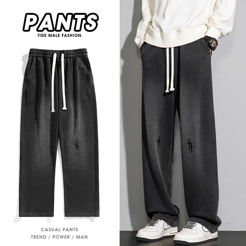 

New Casual Men's Pants Fashion black Baggy Y2K Streetwear jogger Wide Pants Mens Korean Review Lots of Clothing trousers Women