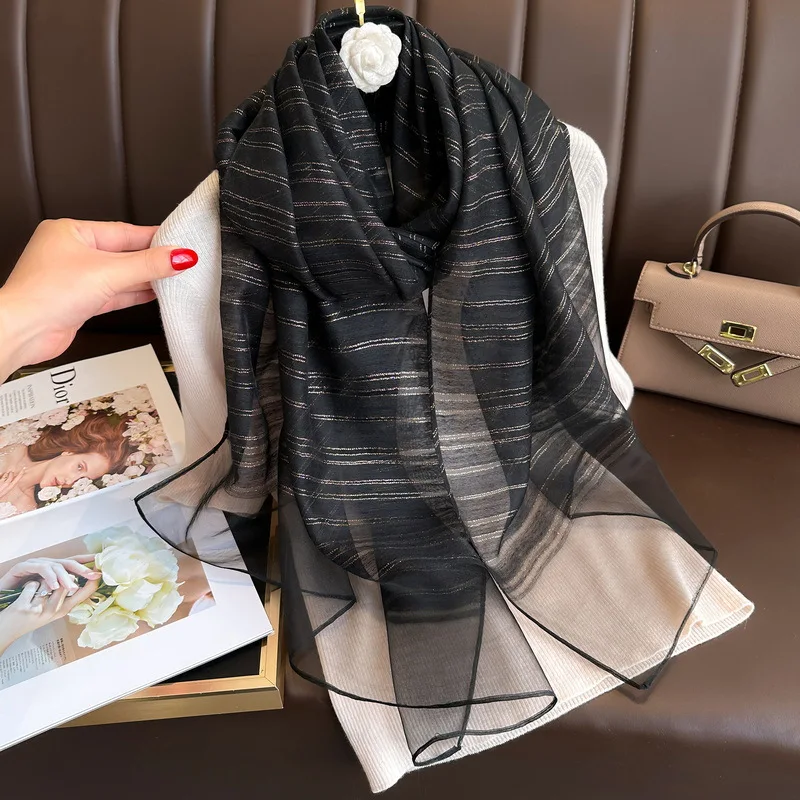 

Long silk wool scarf Shawls and Wraps for Women Foulard Luxury Brand Hijab New Lady Pashmina Neck Winter Scarves Bandana Poncho