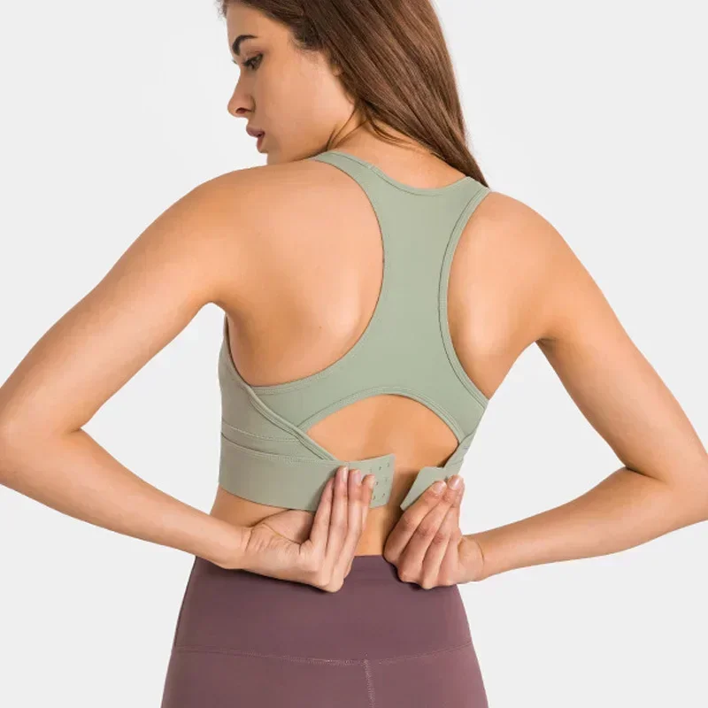 

Lemon GRACE Back Buckle Adjustable Women's Bra Brushed Push up Sport bra Medium to High Support Soft Yoga Bra for Gym Activewear