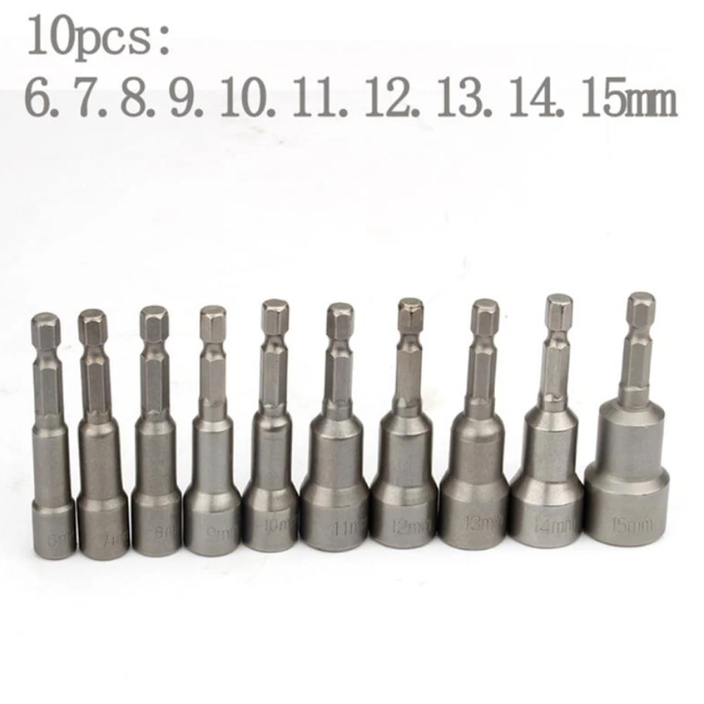 10pcs 6mm-15mm Impact Socket Screwdriver Driver Socket 1/4in Hex Socket Adapter Wind Batch Sleeve Socket Wrenches Hand Tools
10pcs 6mm-15mm Impact Socket Screwdriver Driver Socket 1/4in Hex Socket Adapter Wind Batch Sleeve Socket Wrenches Hand Tools