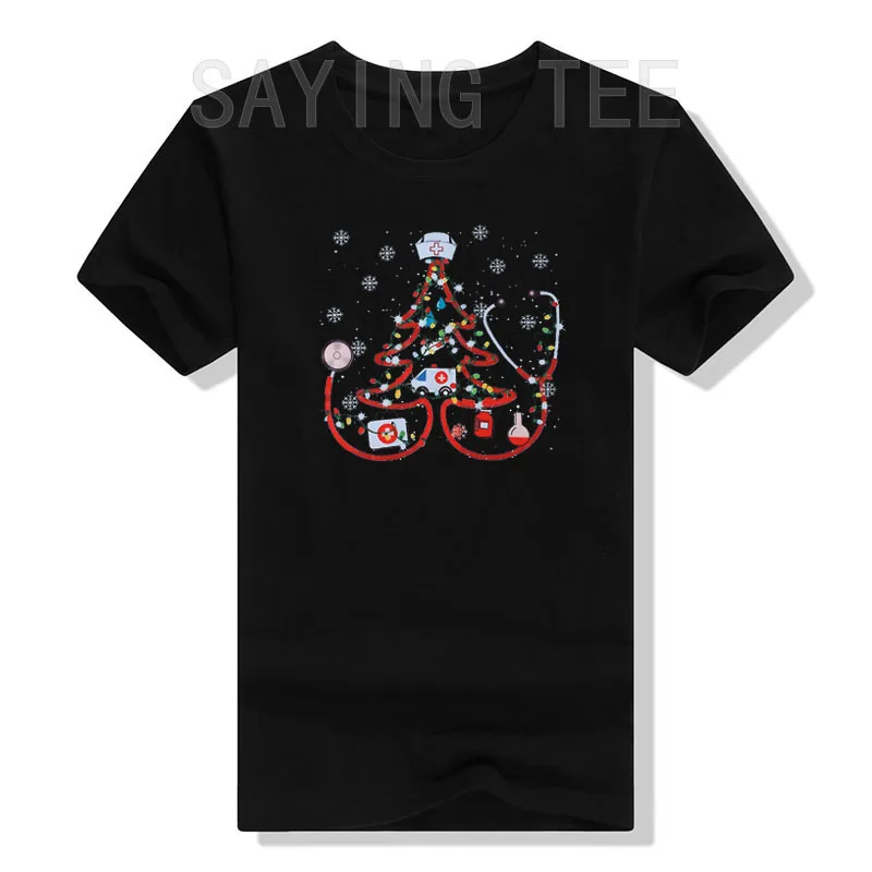 Christmas Nurse T-Shirts Women Christmas-Tree Nurse Stethoscope Clothes Scrub Nursing Holiday Vacation Graphic Tee Tops Gifts
Christmas Nurse T-Shirts Women Christmas-Tree Nurse Stethoscope Clothes Scrub Nursing Holiday Vacation Graphic Tee Tops Gifts