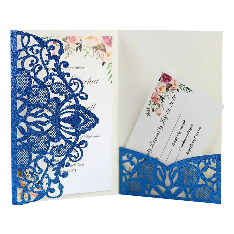 50pcs Laser Hollow Glitter Paper Invitations Wedding Birthday Invitation Card with RSVP Greeting Cards Gift Card for Party Decor
50pcs Laser Hollow Glitter Paper Invitations Wedding Birthday Invitation Card with RSVP Greeting Cards Gift Card for Party Decor
