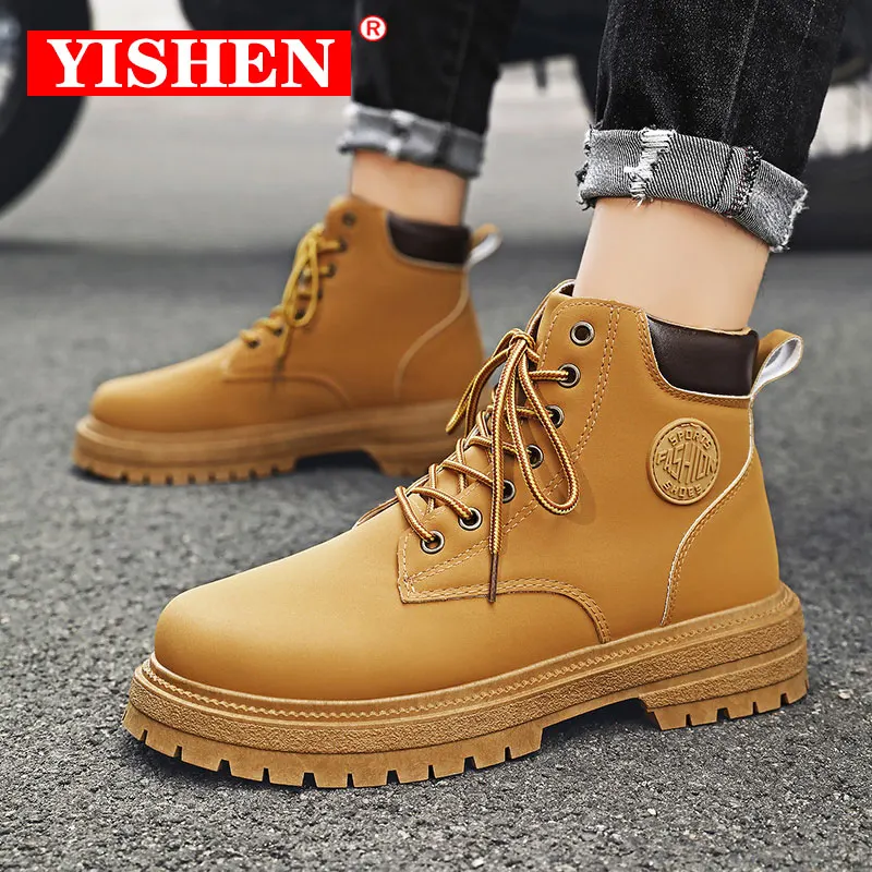 YISHEN Men Boots Handmade Classic Winter Leather Shoes For Men Motorcycle Boots Outdoor Ankle Boots Bottes Yellow
YISHEN Men Boots Handmade Classic Winter Leather Shoes For Men Motorcycle Boots Outdoor Ankle Boots Bottes Yellow