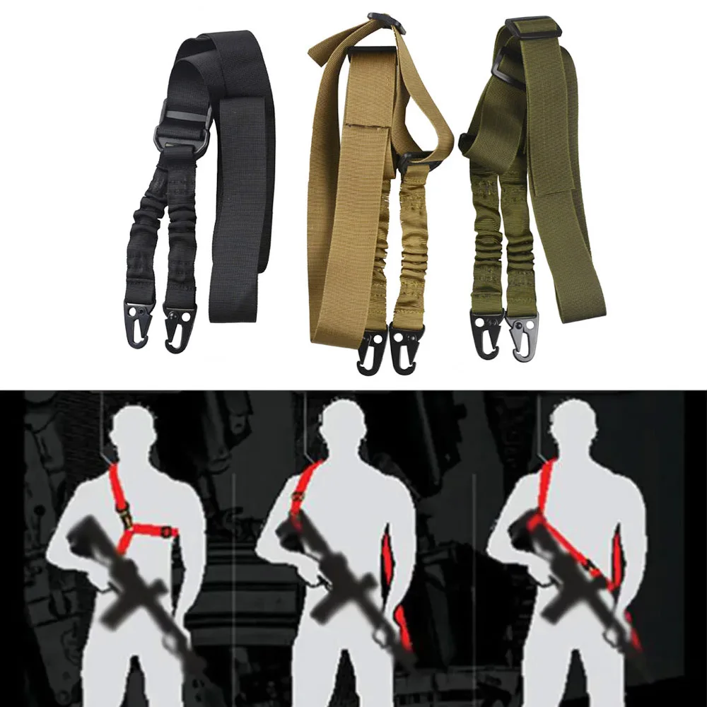 

Tactical Army Equipment Bow Sling Hook Safety Belt One Point Adjustable Rifle Ammunition Field Military Survival Training