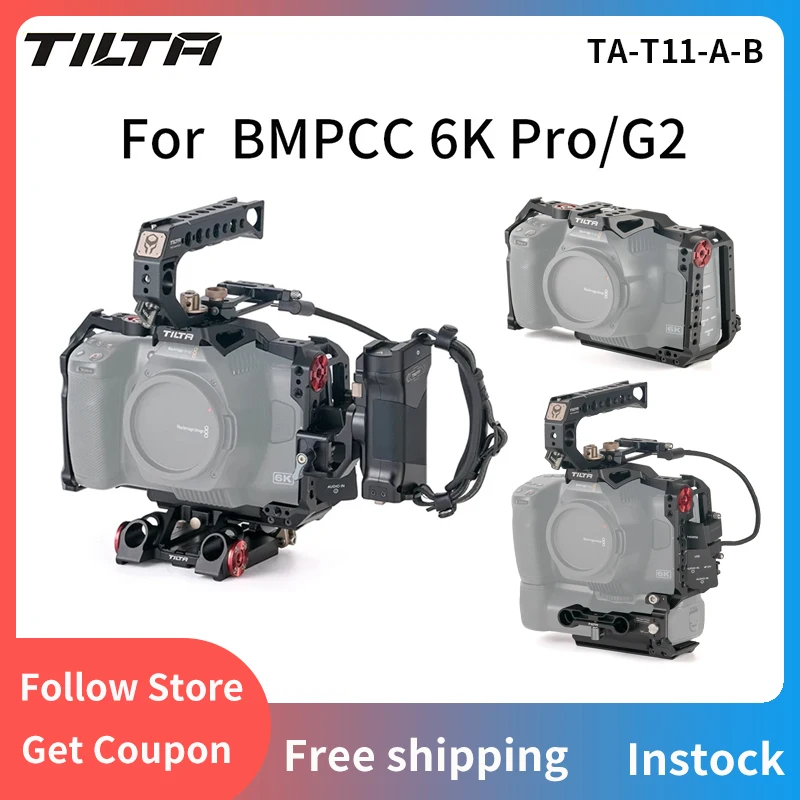 

TILTA TA-T11-B For BMPCC 6K Pro Basic Camera Cage Kit / Quick Release Handle /15mm Rod Holder / Tiltaing SSD Drive Holder