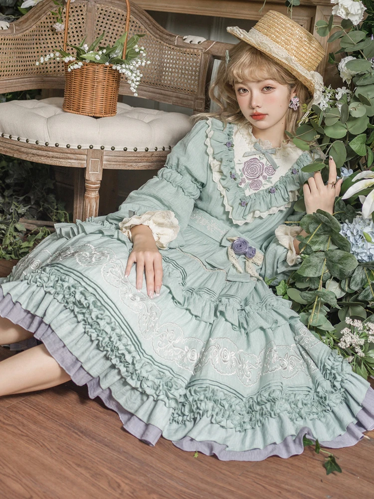 Japanese Lolita Dresses Women Rose Elegant Girl Sweet Princess Evening Party Birthday Dress Ruffles Op Long Sleeve Puffy Dress
Japanese Lolita Dresses Women Rose Elegant Girl Sweet Princess Evening Party Birthday Dress Ruffles Op Long Sleeve Puffy Dress