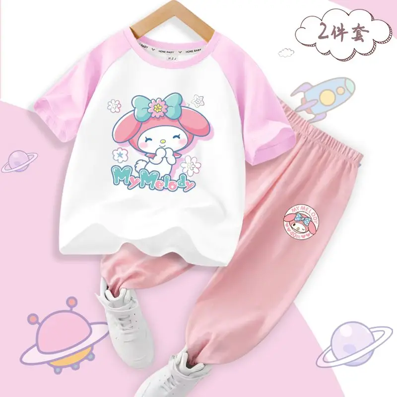 My Melody Girls Short Sleeve Sanrio Kawaii Anime Print Tops Summer Sweet Cute Babys Sports Set Clothes Tide Gift for Kids
My Melody Girls Short Sleeve Sanrio Kawaii Anime Print Tops Summer Sweet Cute Babys Sports Set Clothes Tide Gift for Kids