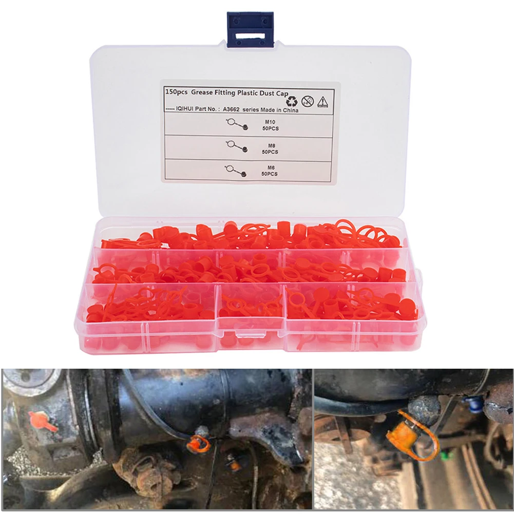 150pcs Brake Bleeder Screw Cap Grease Zerk Fitting Cap Rubber Dust Cover M6/8/10 Replacement Car Accessories
150pcs Brake Bleeder Screw Cap Grease Zerk Fitting Cap Rubber Dust Cover M6/8/10 Replacement Car Accessories