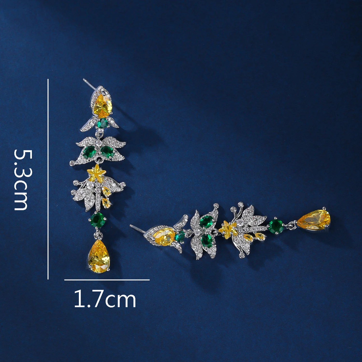 High Quality Cubic Zirconia Star Leaf Shape Dangle Drop Women Long Earrings for Wedding Party Wear CE12095 5 S0ae6c62d973f4dcba942fe97d25dfe407