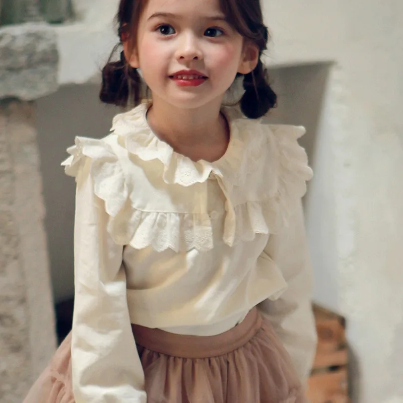 2023 Autumn New Korean Style Girls Lace Sweet Long Sleeved Solid Color Fashionable Shirt Children Clothing Girls Shirt
2023 Autumn New Korean Style Girls Lace Sweet Long Sleeved Solid Color Fashionable Shirt Children Clothing Girls Shirt