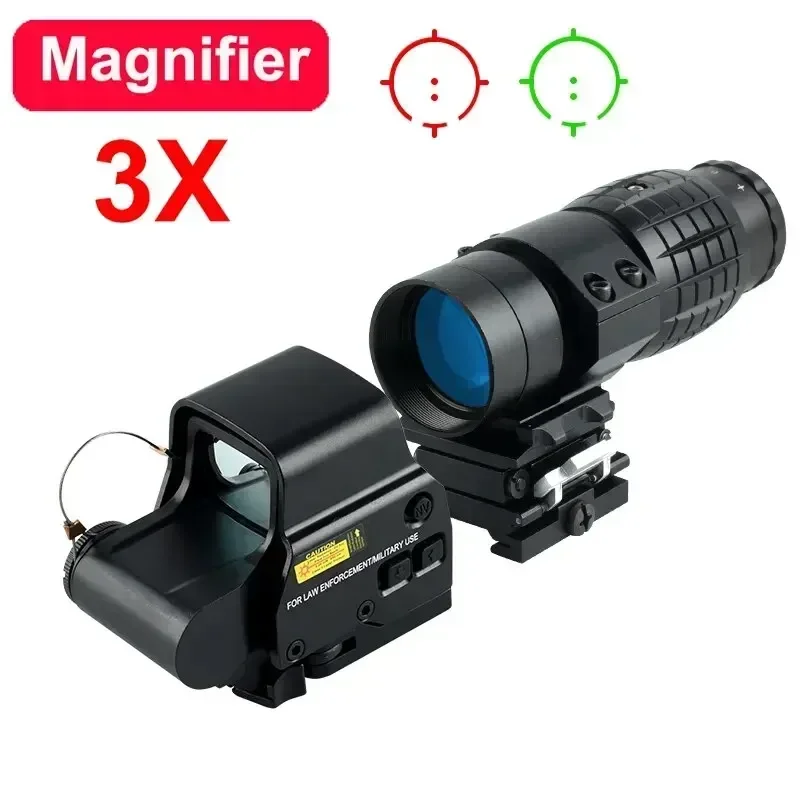 

Tactical Optics 3X Magnifier Scope Sight with Flip-up Mount 553 558 Red Green Dot Sights for 20mm Rail Hunting Firearms Airsoft