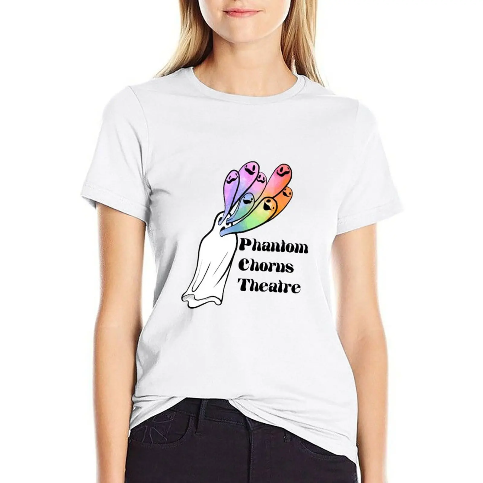 Phantom Chorus Theatre logo (black text) T-shirt kawaii clothes tops summer top tight shirts for Women
Phantom Chorus Theatre logo (black text) T-shirt kawaii clothes tops summer top tight shirts for Women