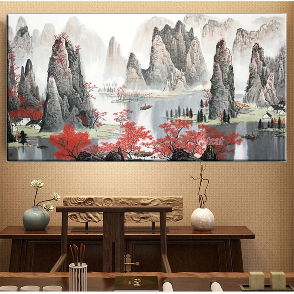 Diamond painting cross stitch Chinese landscape red maple and boat diamond painting embroidery living room home decor WE770
Diamond painting cross stitch Chinese landscape red maple and boat diamond painting embroidery living room home decor WE770