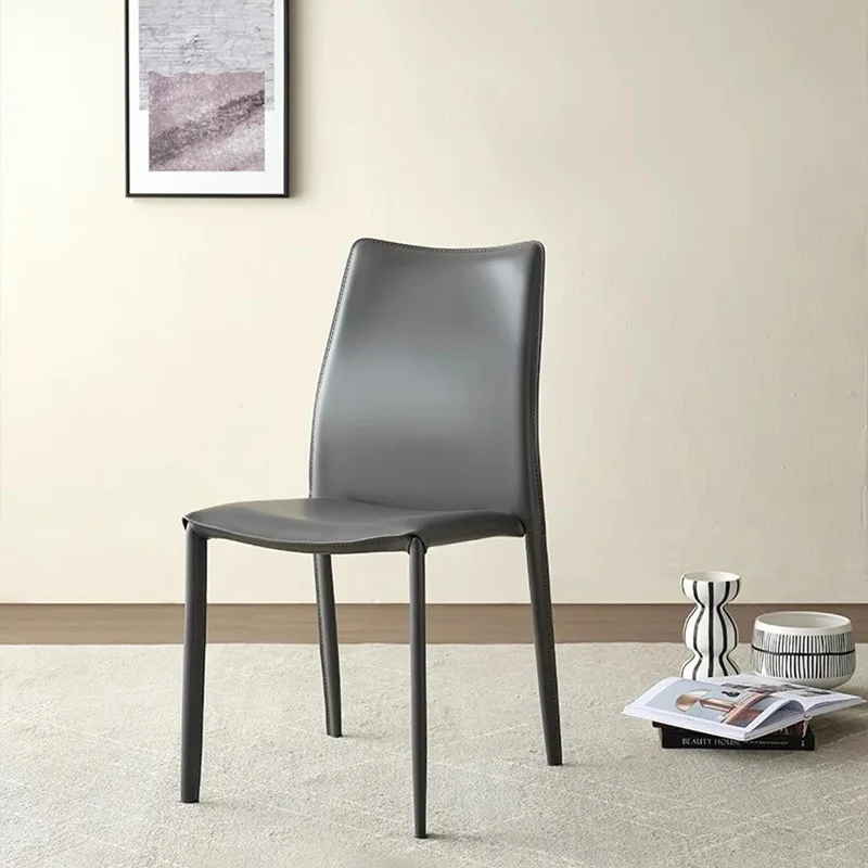 

Гостиничный нордический обеденный стул, кожаный пол, современные дизайнерские стулья, эргономичная мебель для квартиры