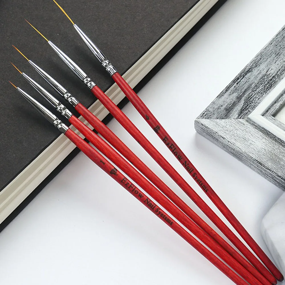 

Цветная ручка для рисования лески, красное дерево, гладкая, легко расширяемая портативная ручка для ногтей, Многофункциональные косметические кисти для ногтей