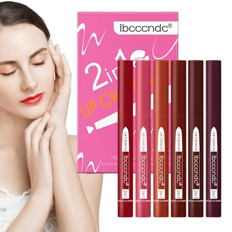 

Makeup Lip Liner Creamy Matte Lipstick Pen Longwear Built-In Pencil Sharpener Velvety Nude Lipliner Make Up Gift Set Cosmetics