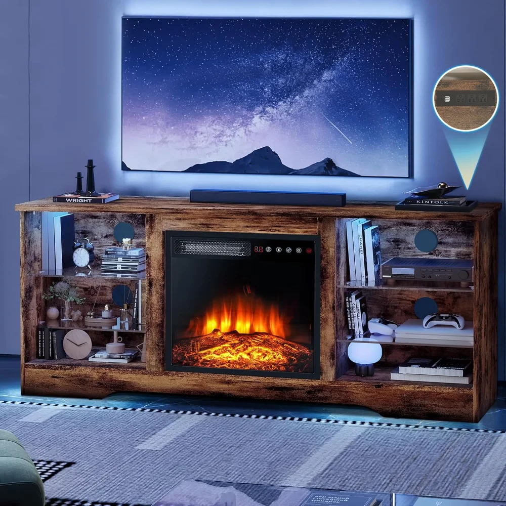 LEMBERI 58 Inches Fireplace TV Stand for TVs up to 65 Inches Console with 18'' Electric Fireplace & Remote, Wooden Modern Entert
LEMBERI 58 Inches Fireplace TV Stand for TVs up to 65 Inches Console with 18'' Electric Fireplace & Remote, Wooden Modern Entert