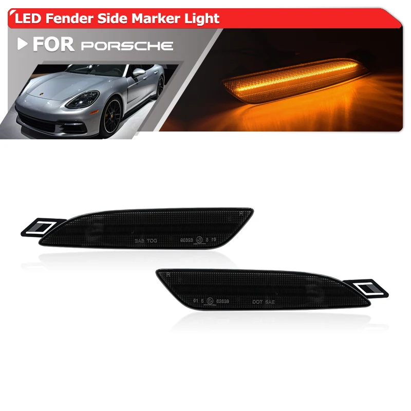 Euro-Style Smoked Front Amber Led Side Marker Lights For Porsche Panamera 970 LCI 2014-2016 Auto Fender Flare Lamps
Euro-Style Smoked Front Amber Led Side Marker Lights For Porsche Panamera 970 LCI 2014-2016 Auto Fender Flare Lamps