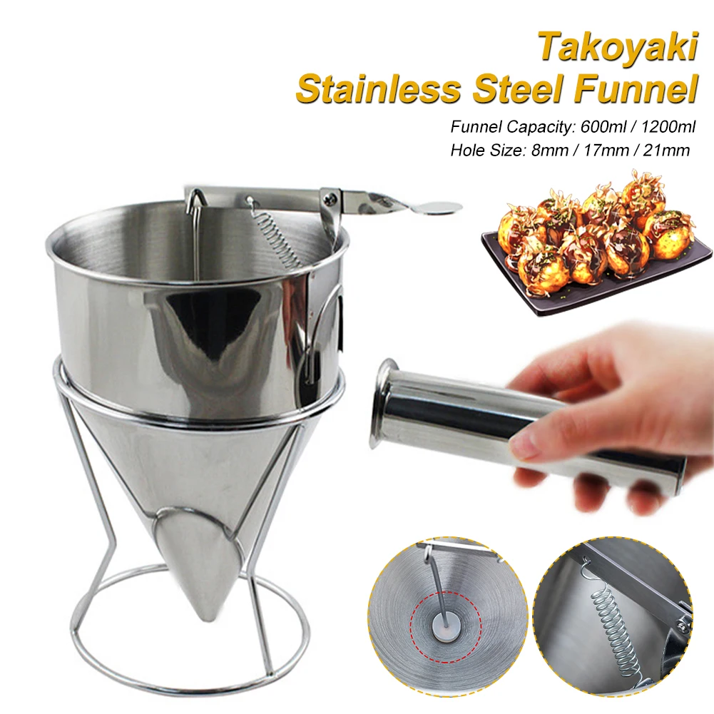 1PCS Stainless Steel Funnel Dispenser With Stand Cupcake Pancake Batter Maker Octopus Fish Ball Home Kitchen Baking Tools
1PCS Stainless Steel Funnel Dispenser With Stand Cupcake Pancake Batter Maker Octopus Fish Ball Home Kitchen Baking Tools