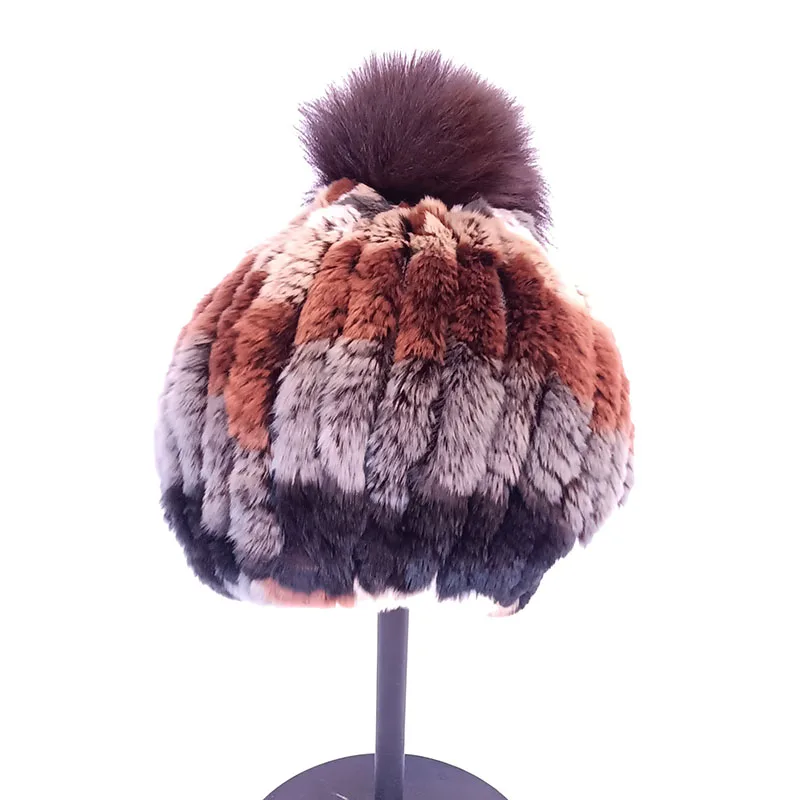 Women Winter Knitted Real Rabbit Fur Beanies Hat With Real Fox Fur Pom pom Warm Elastic Luxury High Quality Genuine Fur Cap
Women Winter Knitted Real Rabbit Fur Beanies Hat With Real Fox Fur Pom pom Warm Elastic Luxury High Quality Genuine Fur Cap