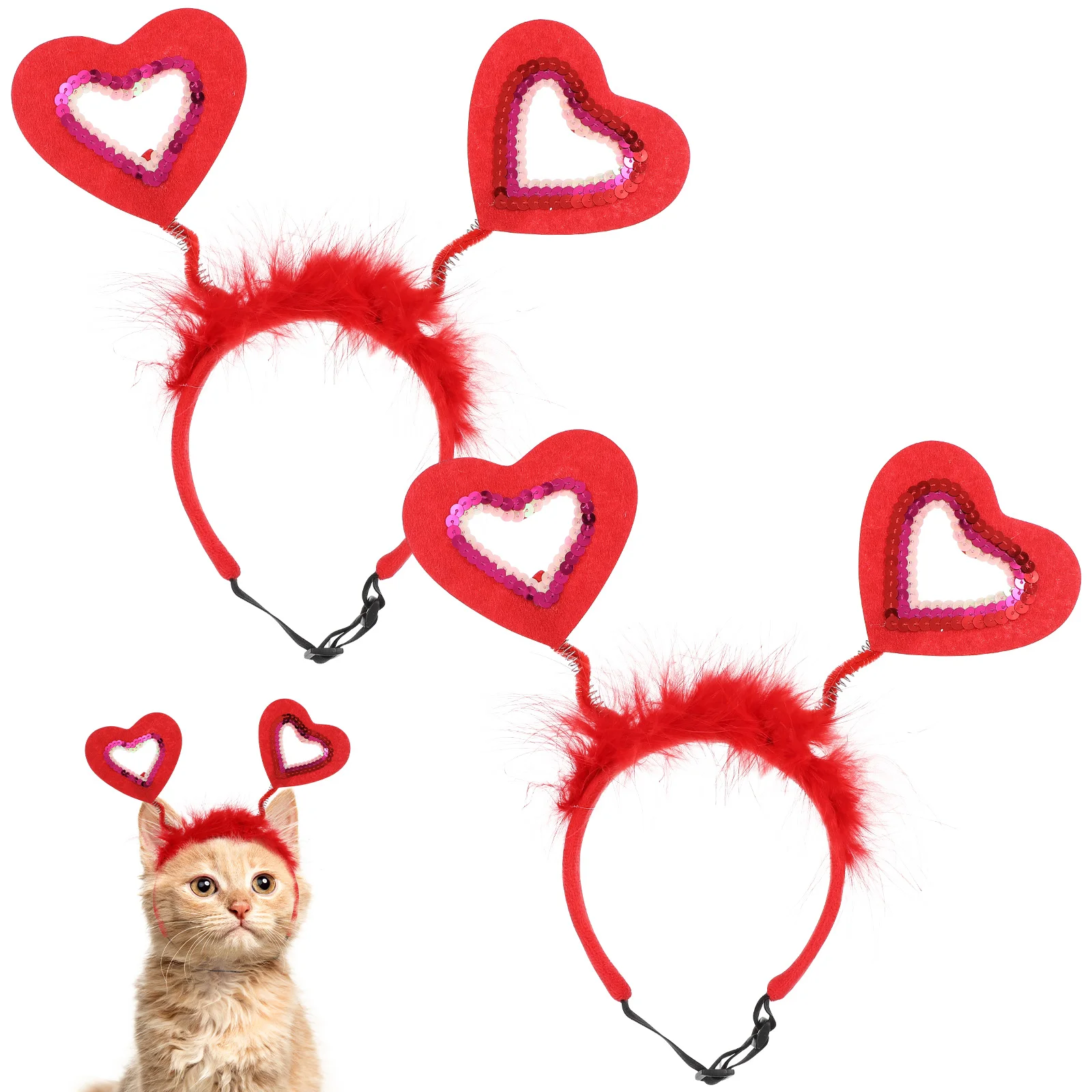 

Band Delicated Valentine'S Day Pet Heart Shaped Hair Band Adorable Pet Hairpin Party Hair For Dog Accessories