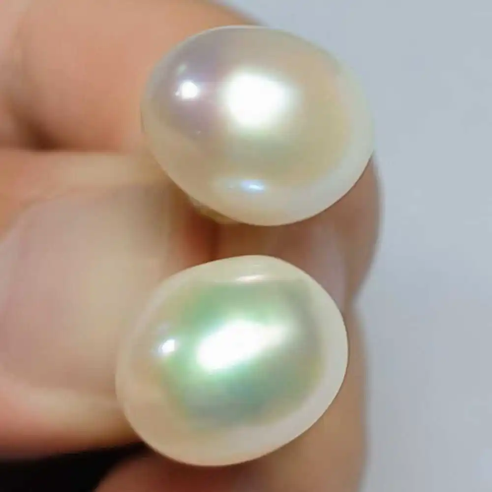 

13-14MM Huge Natural AAA Baroque White pearl Earrings 14K Beautiful Cultured Mother's Day Thanksgiving Classic Hook New Year