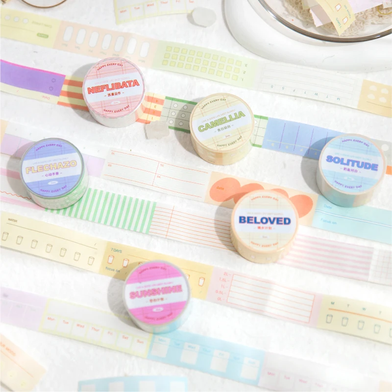 

Cute Plaid Planner Washi Tapes Decoration Scrapbooking DIY Stick label Diary Album Journal Masking Tape Stationery