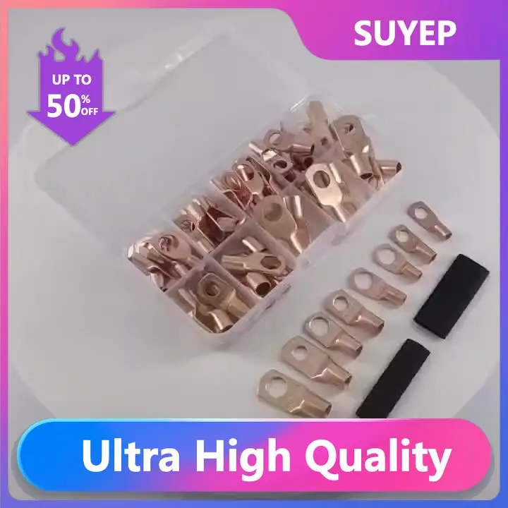 140Pcs Wire Lug Connector Ring SC6 Copper Connectors Bare Cable Electric Crimp Terminal Connector Kit with Heat Shrink Tubing
140Pcs Wire Lug Connector Ring SC6 Copper Connectors Bare Cable Electric Crimp Terminal Connector Kit with Heat Shrink Tubing
