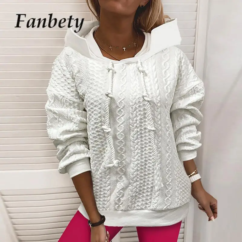 Women Winter Hooded Loose Sweatshirt Clothing 2023 Autumn Long Sleeve Jacquard White Hoodies Pullovers Vintage Drawstring Tops
Women Winter Hooded Loose Sweatshirt Clothing 2023 Autumn Long Sleeve Jacquard White Hoodies Pullovers Vintage Drawstring Tops