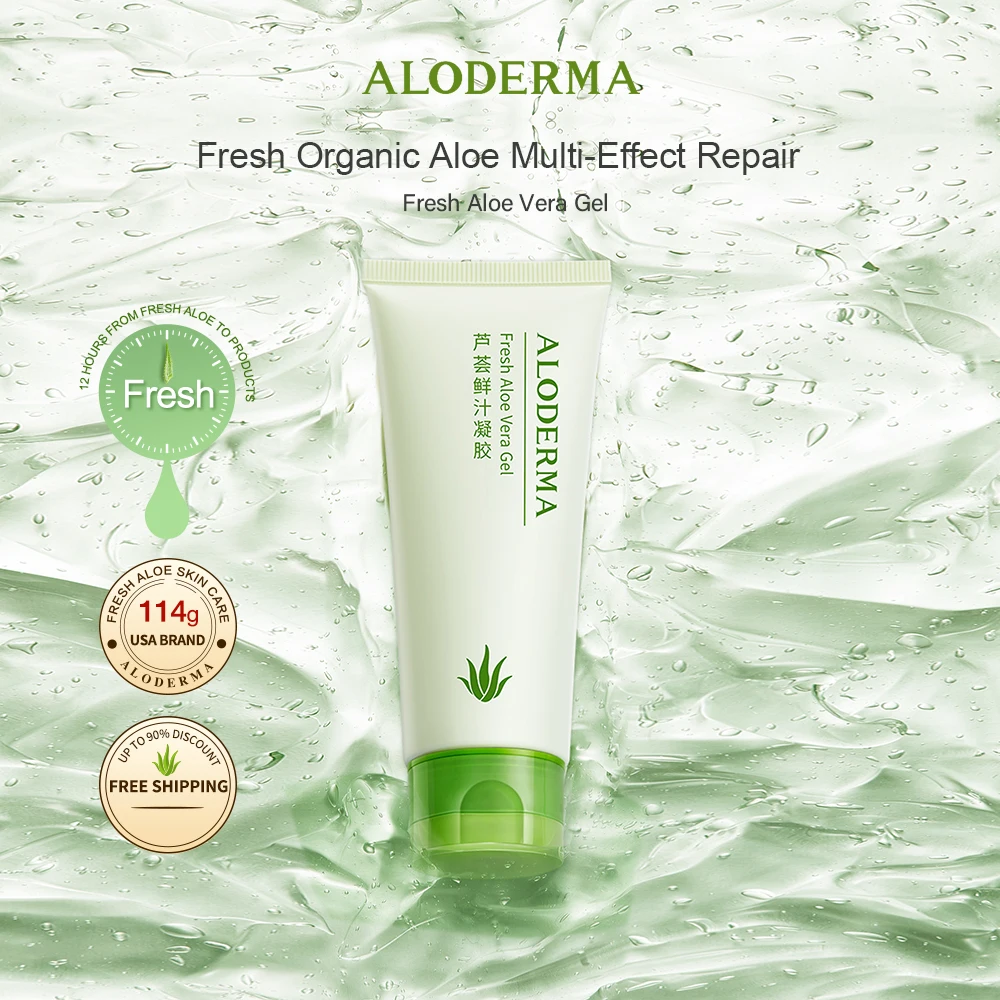 

Aloderma 99% Organic Aloe Vera Gel Post Sun Soothing Repair Moisturizing Cream 114g Fresh Aloe Skin Care Product