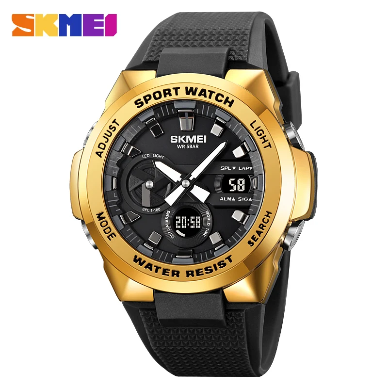 

SKMEI Men's Dual Movement Watch Outdoor Sports Dual Display Night Light Waterproof Electronic Watch 2105