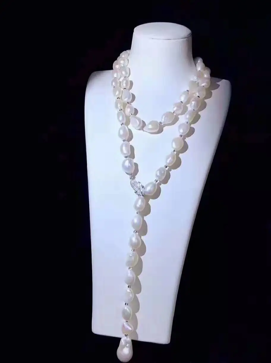 11-12mm white baroque freshwater pearl necklace zircon micro inlay leaves shape accessories pearl pendant long 110-120cm
11-12mm white baroque freshwater pearl necklace zircon micro inlay leaves shape accessories pearl pendant long 110-120cm