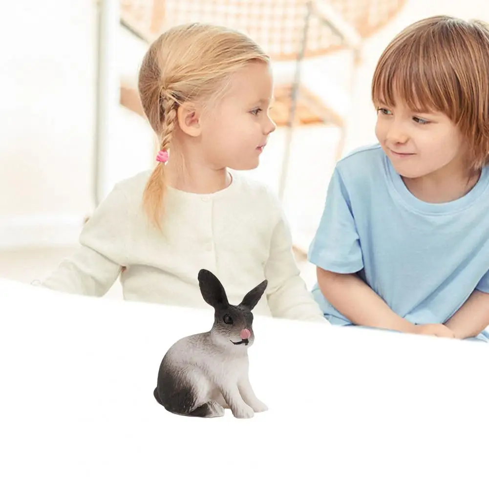 

Educational Rabbit Toy Realistic Rabbit Ornament Pvc Simulated Bunny Model Toy Figurine Farm Livestock Microlandscape Decoration