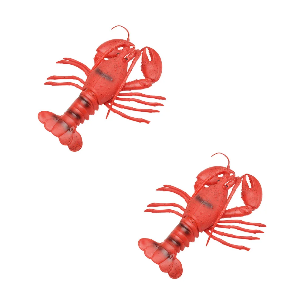 

2 Pcs Big Lobster Ornament Marine Creature Model Toy Animal Toys Childrens Simulation Rubber Plaything Children’s