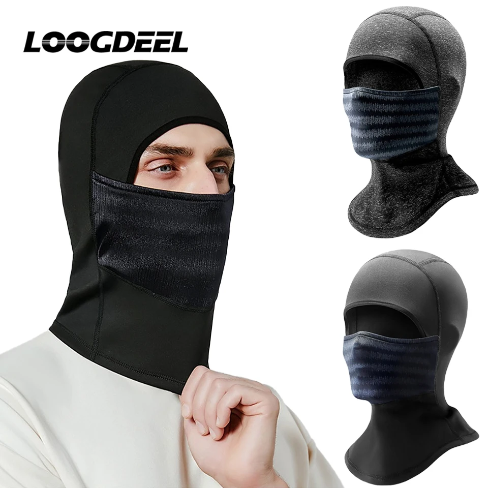 

LOOGDEEL Cycling Balaclava Skiing Riding Running Warmth Cold Resistant Face Mask Motorcycle Helmet Liner Bike Windproof Headwear