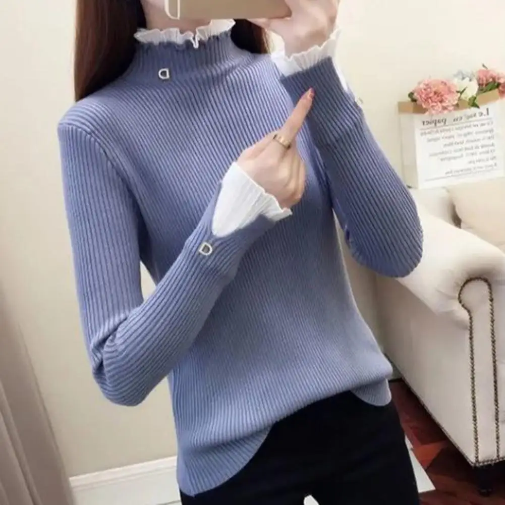 Half-high Collar Sweater Chic Knitted Sweaters for Women Slim Fit Half-high Collar Elegant Lace Details for Fall Winter Fashion
Half-high Collar Sweater Chic Knitted Sweaters for Women Slim Fit Half-high Collar Elegant Lace Details for Fall Winter Fashion